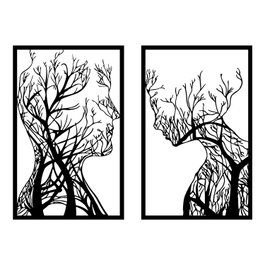 Wallity Lutuf Accesorio Decorativo de Pared de Metal Negro